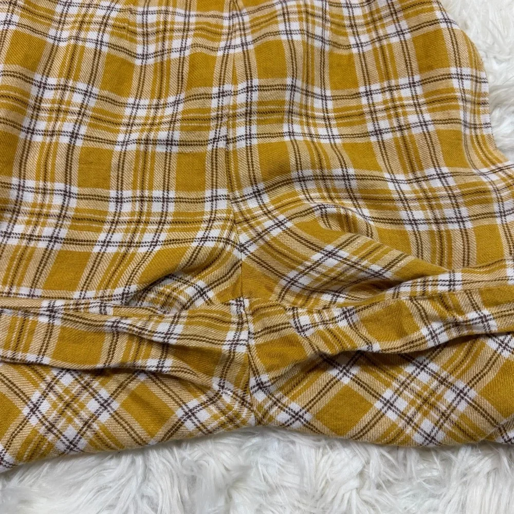 Reformation Linen Plaid Pants in 